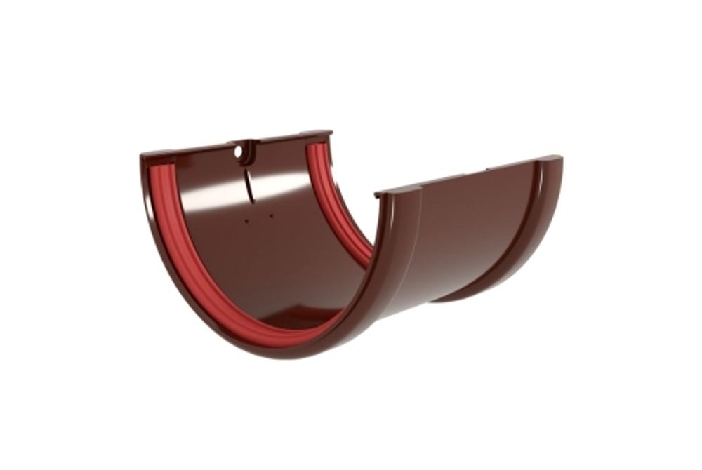 Соединитель желобов ПВХ стандарт шоколад GL