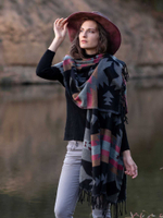 Палантин теплый с орнаментом Навахо