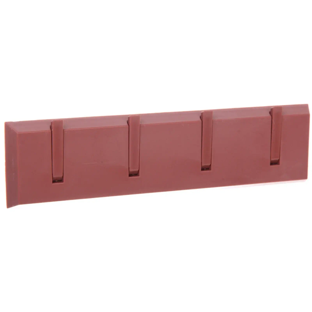 Планка настенная с крючками 4 шт на липкой основе «БАСТОФ», цвет пудрово-бежевый, нагрузка 2кг/21*5,5см (пакет)