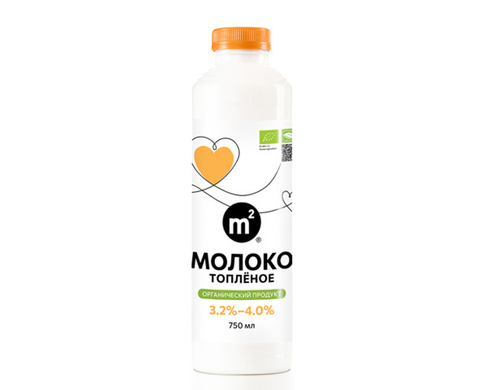 Молоко 3,2-4,0% цельное топлёное, Ферма М2, 750 мл