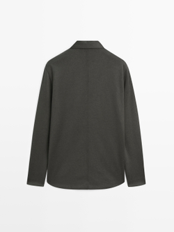 Massimo Dutti Куртка-рубашка с карманами на пуговицах, хаки