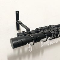 Карнизы кованые для штор d 25/16 двухрядные, цвет черный матовый