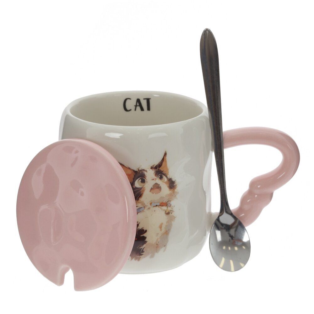 GAEM Кружка с крышкой и ложкой, 350 мл, L14 W9 H10 см