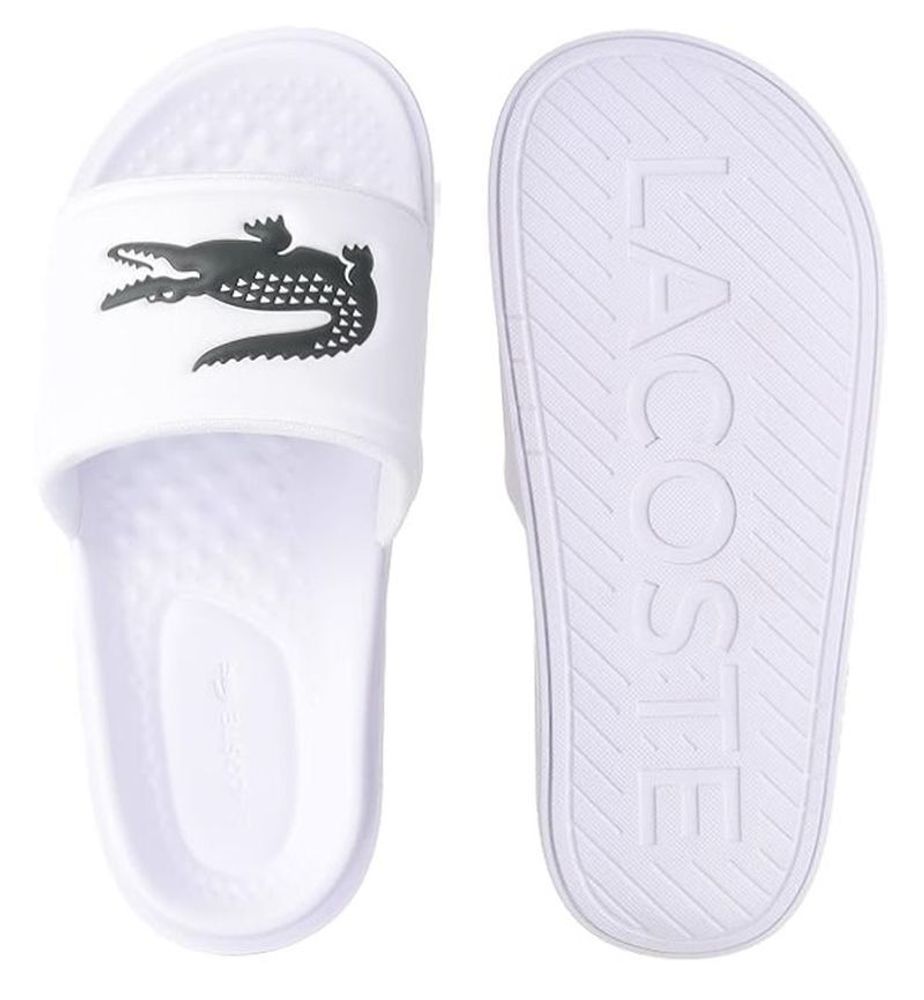 Тапки Lacoste Croco Dualiste Synthetic Logo Strap Slides - белый