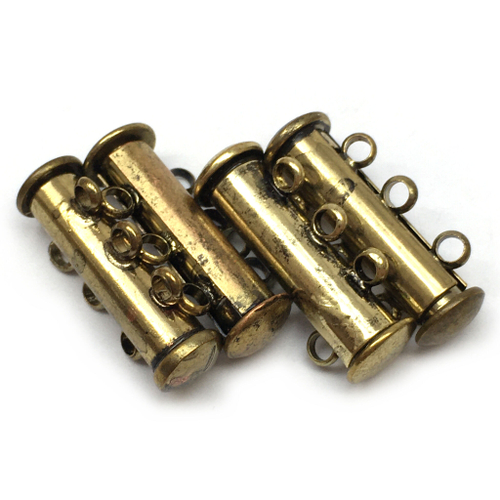 Замок магнитный на 3 нити 21х9 мм, под бронзу
