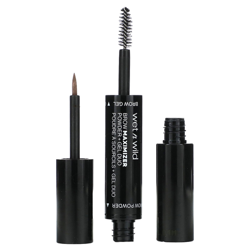 wet n wild, Brow Maximizer, пудра + гель Duo, коричневый цвет, пудра - 0,8 г (0,02 унции), гель - 3,5 мл (0,11 жидк. унц.)