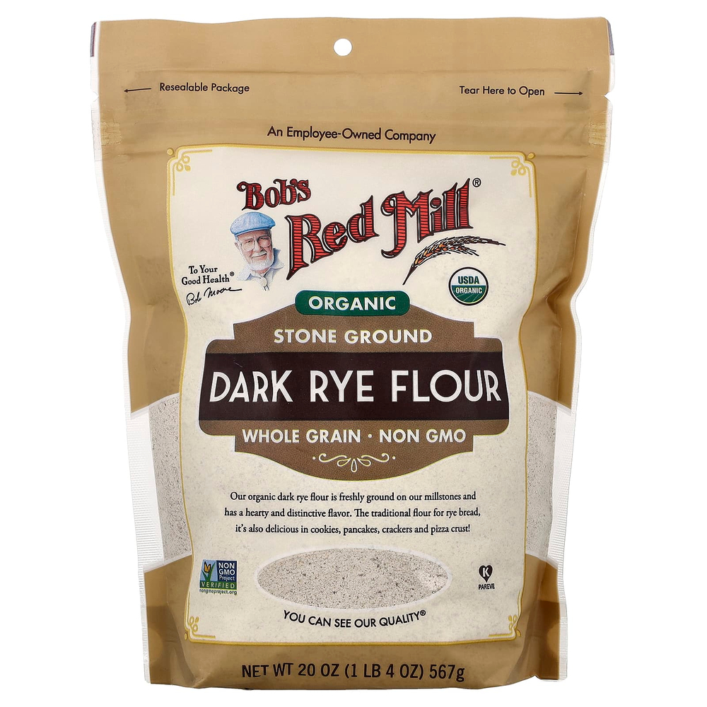 Bob's Red Mill, Органическая цельнозерновая обойная ржаная мука, 567 г (20 унций)