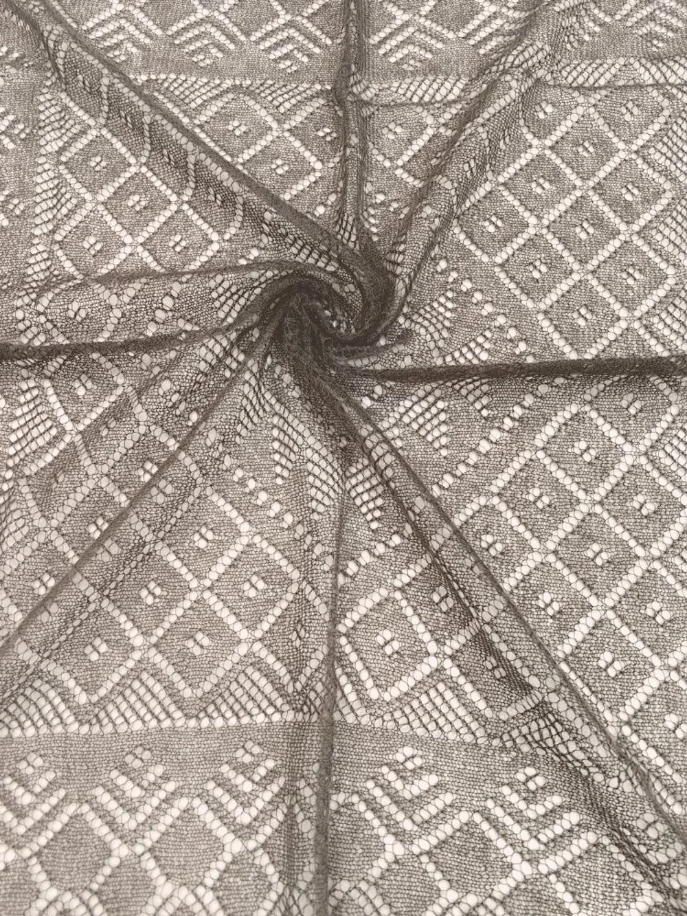 Оренбургский пуховый платок-паутинка А100-03 серый