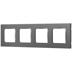 Рамка для розеток и выключателей ЭРА Серия 12 12-5204-12 на 4 поста, Классик, графит