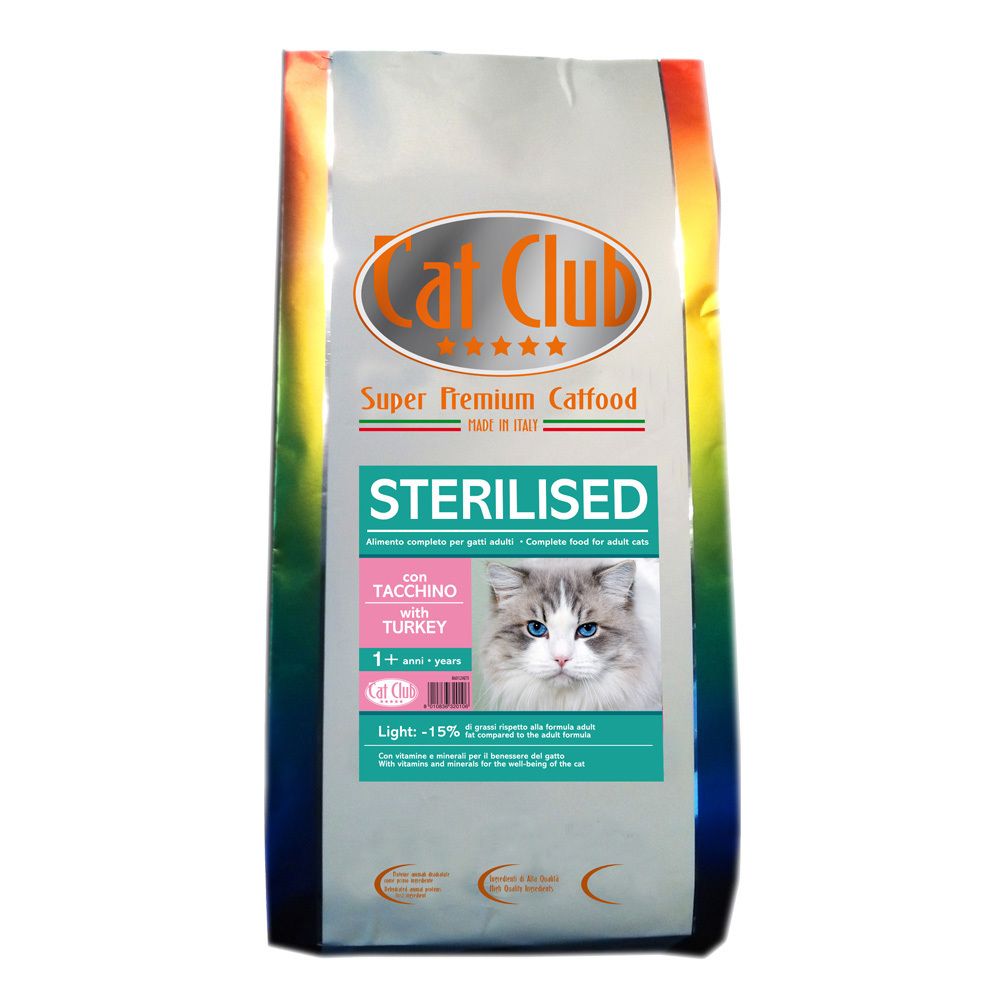 Сухой корм Cat Club Sterilised Turkey для стерилизованных кошек с индейкой 1,5 кг