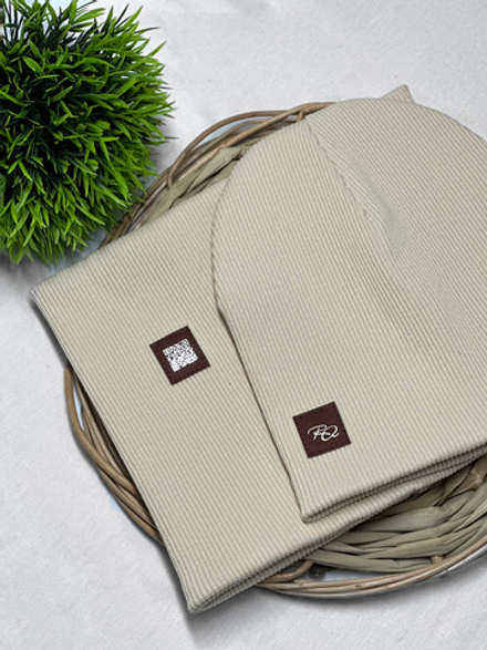 Шапка-снуд детская 2-х слойная Молочный