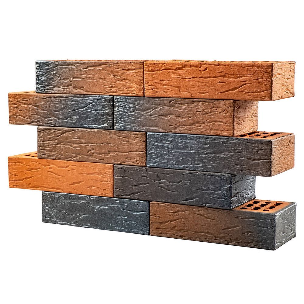 «Пятый элемент», 0.5НФ «Регенсбург» 250х60х65, «Половинка пустотелая» Флэш руст - Кирпич лицевой керамический пустотелый