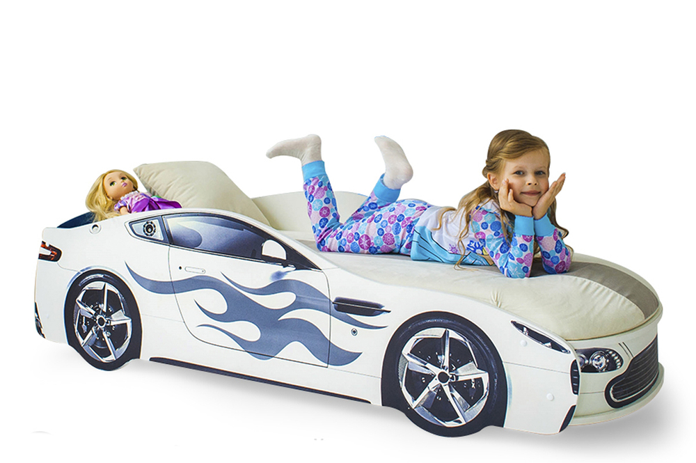 Кровать с матрасом Бельмарко Бондмобиль белый