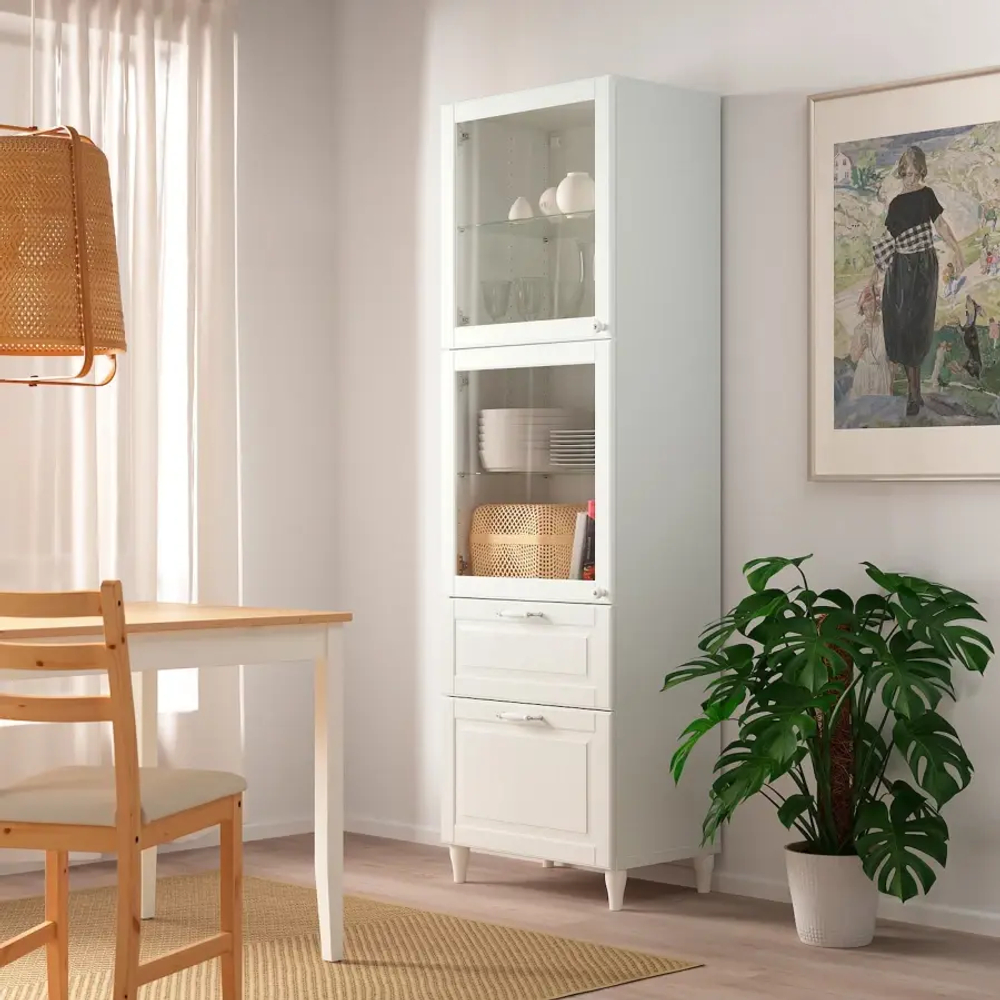 Книжный шкаф - BESTÅ/ BESTА IKEA/ БЕСТА/БЕСТО ИКЕА, 202х60 см, белый