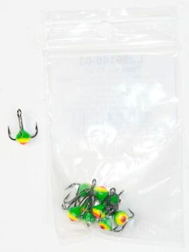 Крючок-тройник для приманок Lucky John с каплей цвет. разм.014/03