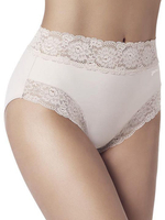 Высокие трусики-слипы с широкой кружевной оторочкой Dolce Micro (Размер: XL) (Цвет: телесный)