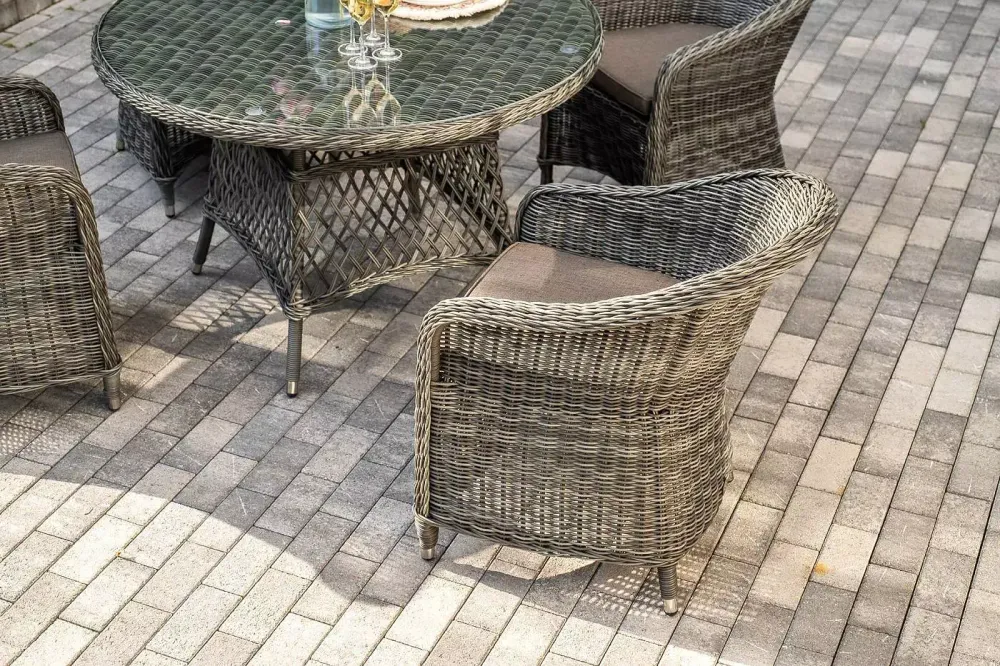 "Равенна" обеденная группа плетеная, цвет графит