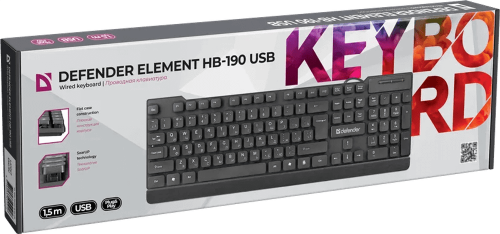 Клавиатура USB Defender Element HB-190