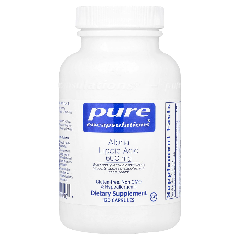 Pure Encapsulations, Альфа-липоевая кислота, 600 мг, 120 капсул