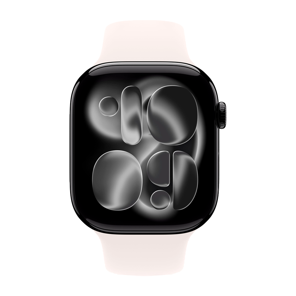 Умные часы Apple Watch Series 11 GPS, 46mm, Jet Black Aluminium Case with Light Blush Sport Band, S/M