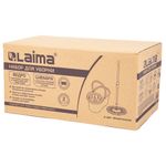 Комплект для уборки: швабра, ведро 7 л/5 л с отжимом центрифуга, 2 насадки, черный, LAIMA, 607487