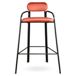 Стул барный Ror, round, велюр, черный/темно-красный