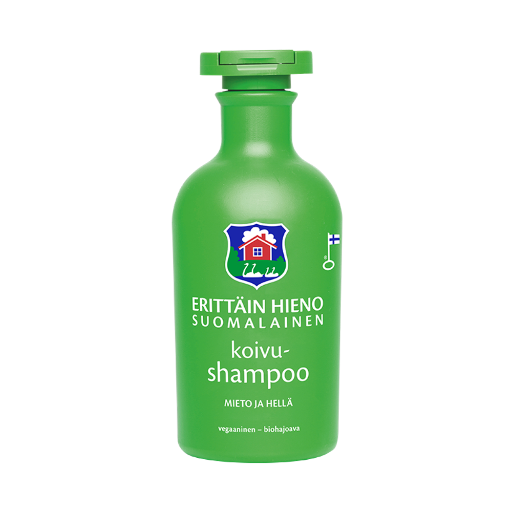 Финский березовый шампунь Orkla Erittain Hieno Koivushampoo - 300 мл., для ежедневного использования