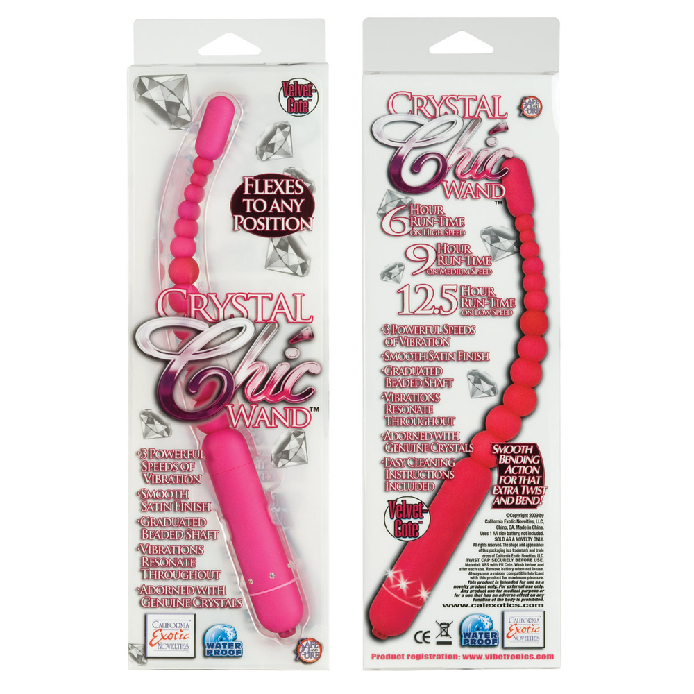 Роскошный розовый анальный вибратор Crysral Chic Wand