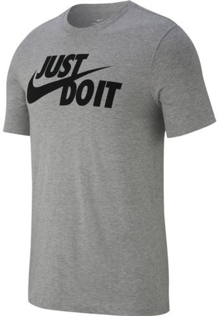 Мужская теннисная футболка Nike NSW Tee Just Do It Swoosh M - dk grey heather/black