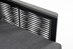 "Сан Ремо" кресло плетеное из роупа садовое, каркас алюминий темно-серый, роуп серый, ткань серая