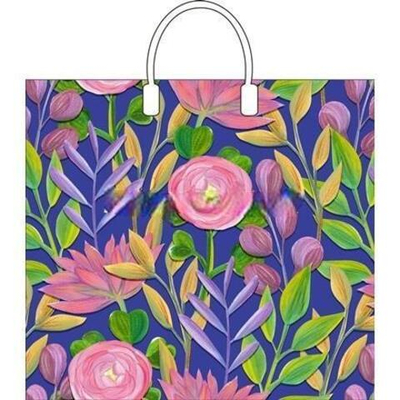 Пакет с пластиковой ручкой ПВД 37х34 (80 мкм) "Лепесток" (10/100 шт.) Интерпак