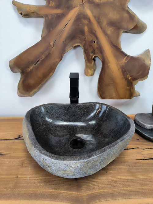 Раковина из речного камня RS-66320 45х40х15 из натурального камня