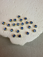 Шатоны 4 мм, Сапфир в золоте, 25 шт