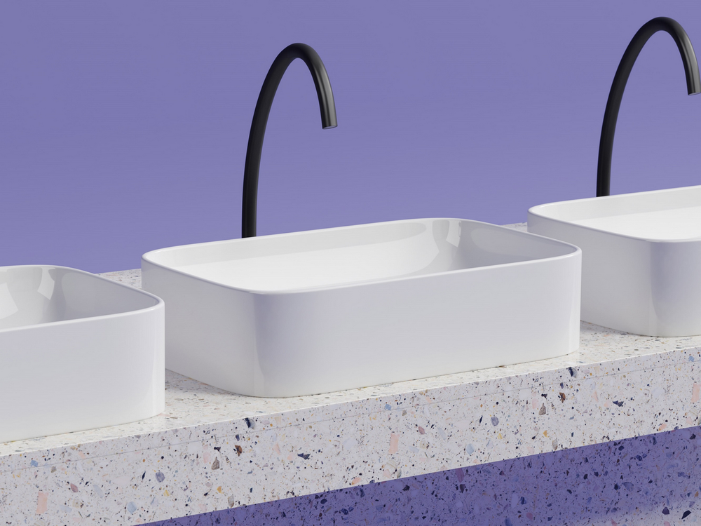 Умывальник чаша накладная прямоугольная Element 605x380x150мм