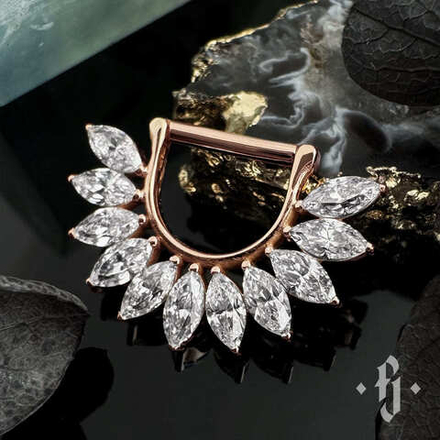 Кликер "Exces v.2" - Розовое золото - White CZ