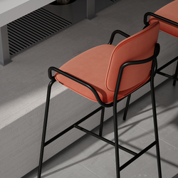 Стул полубарный Ror, 2 Frame, велюр, черный/темно-красный