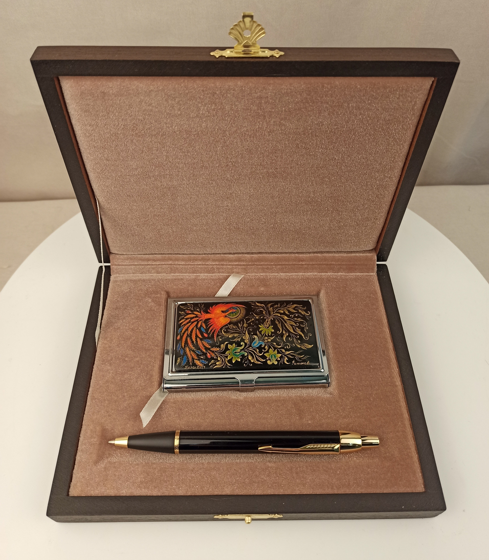 Набор "Жар-птица" визитница персональная, ручка