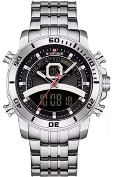 Часы наручные кварцевые NAVIFORCE на металлическом браслете, серебристый W8730-01
