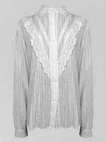 Рубашка YL 8873 однотонная с длинным рукавом в узор и воротником