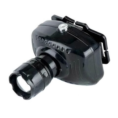 Фонарь налоб, встр акк, Облик, 2077-1W, зар от сет220В, пластик, чер, в блистере