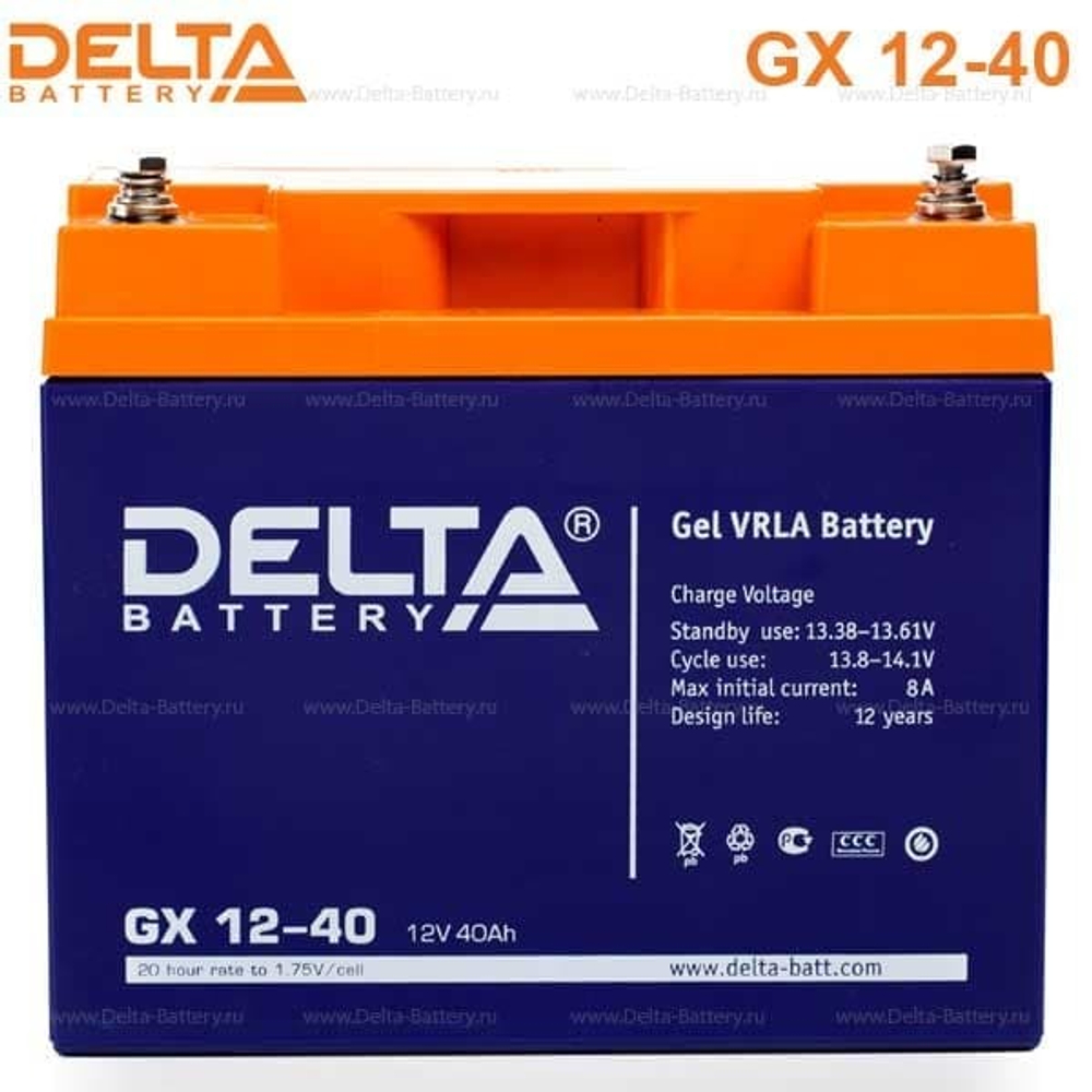 Аккумуляторная батарея Delta GX 12-40 (12V / 40Ah)