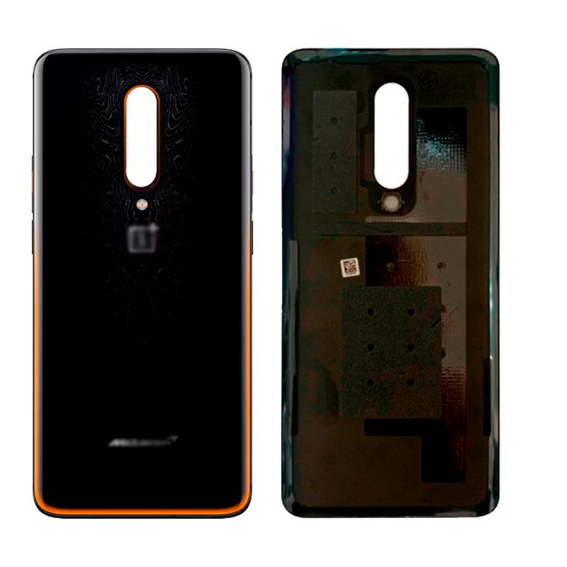 Задняя крышка для OnePlus 7T Pro черно-оранжевая (McLaren Edition) без стекла камеры
