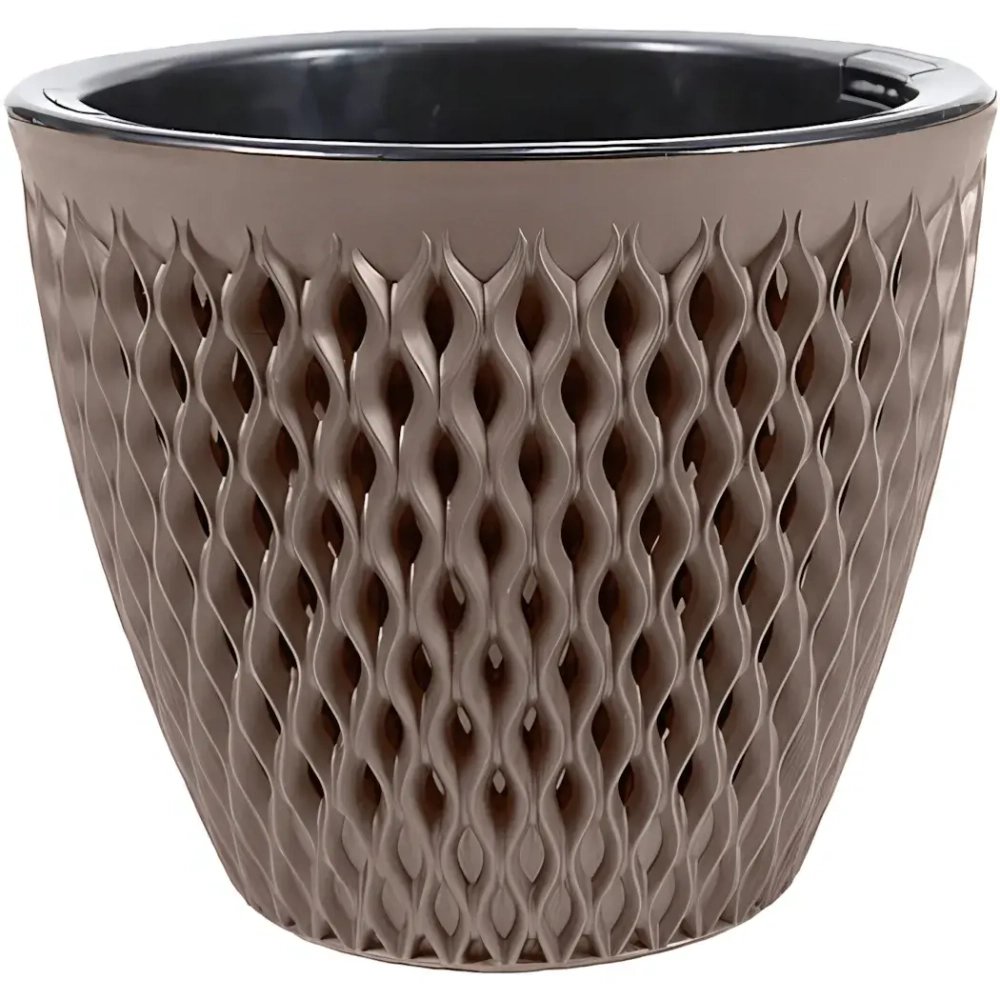 Кашпо для цветов пластиковое 3л d-17,1см «Версаль» Мокачино