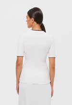 Топ COLETTE, белый/чёрный кант