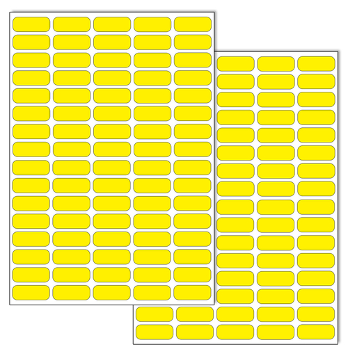 Желтые виниловые наклейки для маркировки Policomprint М8, 25х10 мм. 160 шт. Глянец.