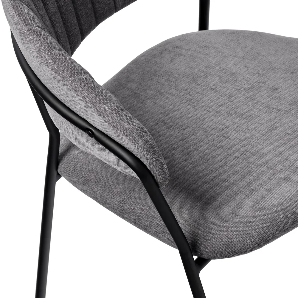 Комплект из 4-х стульев Bradex Home Turin серый вельвет с чёрными ножками