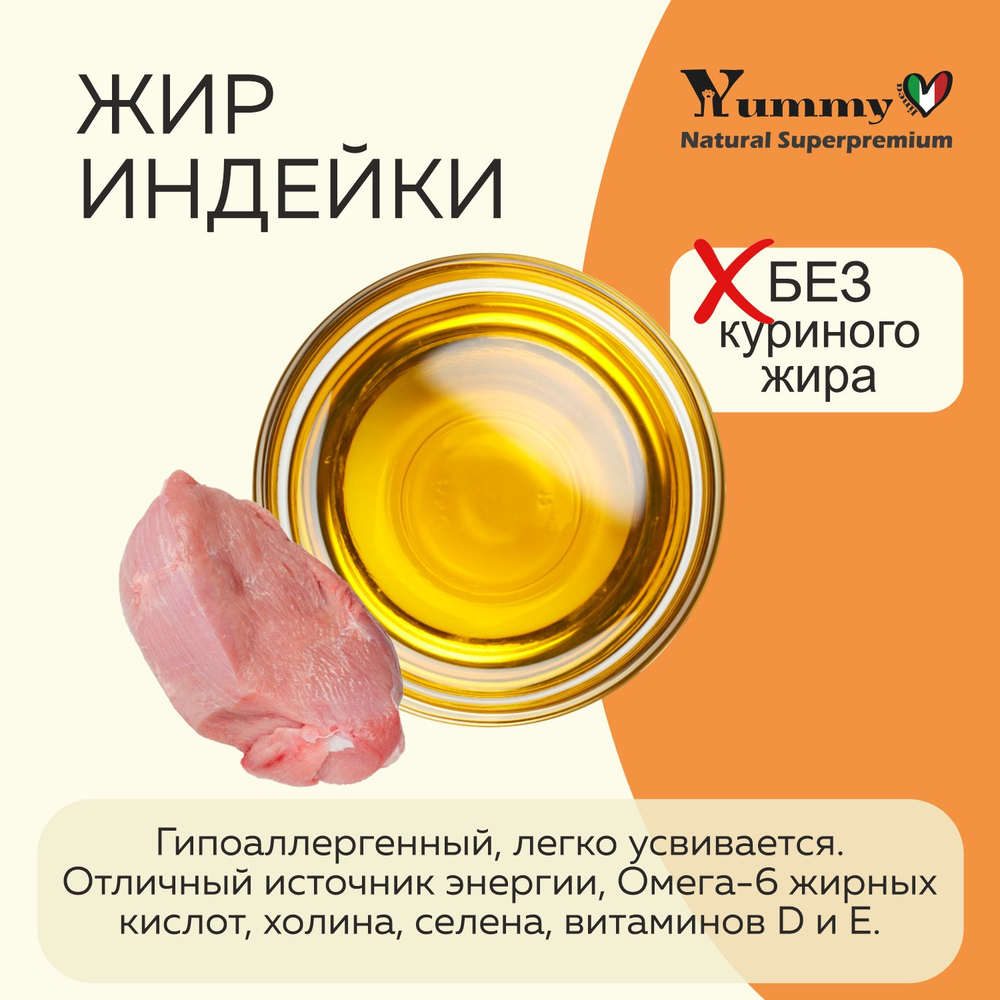 Yummy Linea корм для взрослых собак малых и миниатюрных пород, индейка, 2,5 кг