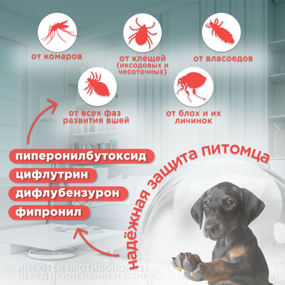 Капли от блох и клещей, вшей и комаров АВЗ БАРС для собак от 10 до 20 кг 1 пипетка/1,34 мл