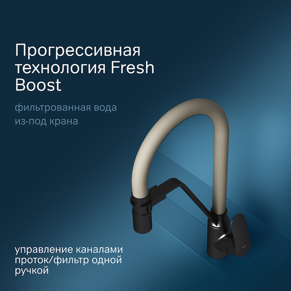Смеситель для кухни AM.PM Like F8007826 Черный матовый Бежевый