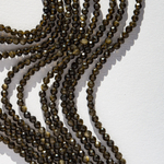 Золотой обсидиан, бусины в форме шара, 3,3мм, микроогранка